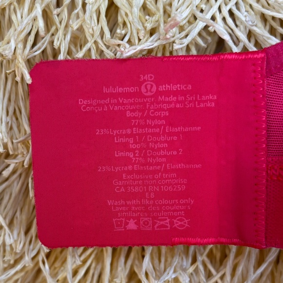 Lululemon💎LIKE NEW💎Ta Ta Tamer III 34D Cup💎Boom Juice Pink💎VINTAGE💎sz 8 - Picture 7 of 16